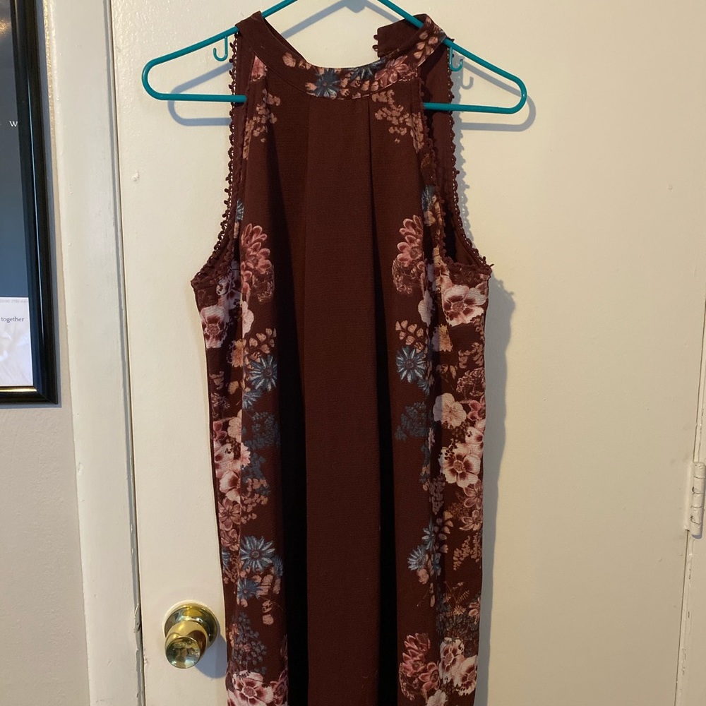 High neck floral dress